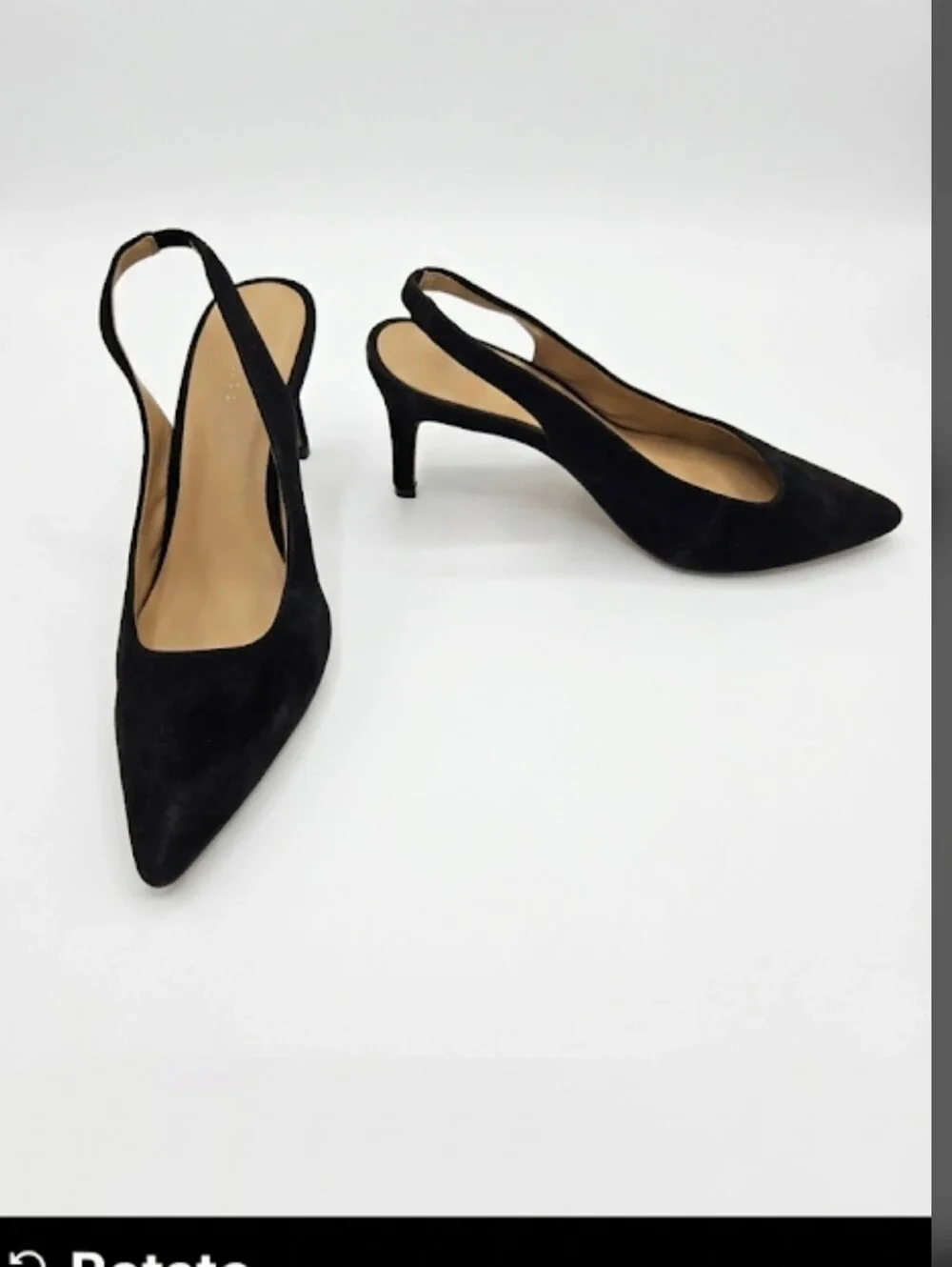 Banana Republic Black Suede Pointed Toe Slingback Heels